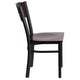 Walnut Wood Back/Walnut Wood Seat/Black Metal Frame |#| Black 3 Circle Back Metal Restaurant Chair - Walnut Wood Back & Seat