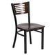 Walnut Wood Back/Walnut Wood Seat/Black Metal Frame |#| Black Slat Back Metal Restaurant Chair - Walnut Wood Back & Seat