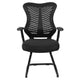 Designer Black Mesh Sled Base Side Reception Guest Chair with Adjustable Arms