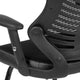 Designer Black Mesh Sled Base Side Reception Guest Chair with Adjustable Arms