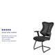 Designer Black Mesh Sled Base Side Reception Guest Chair with Adjustable Arms