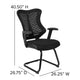 Designer Black Mesh Sled Base Side Reception Guest Chair with Adjustable Arms