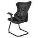 Designer Black Mesh Sled Base Side Reception Guest Chair with Adjustable Arms