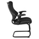 Designer Black Mesh Sled Base Side Reception Guest Chair with Adjustable Arms