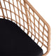 Black Cushion/Natural Frame |#| 2PK Indoor/Outdoor Natural Boho Rattan Rope Club Chairs-Black Seat Cushions