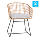 Light Gray Cushion/Natural Frame |#| 2PK Indoor/Outdoor Natural Boho Rattan Rope Club Chairs-Light Gray Seat Cushions