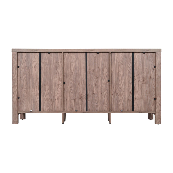 Brown |#| 59" Engineered Wood Buffet Sideboard Storage Cabinet w/ 2 Drawers, Doors in Brn