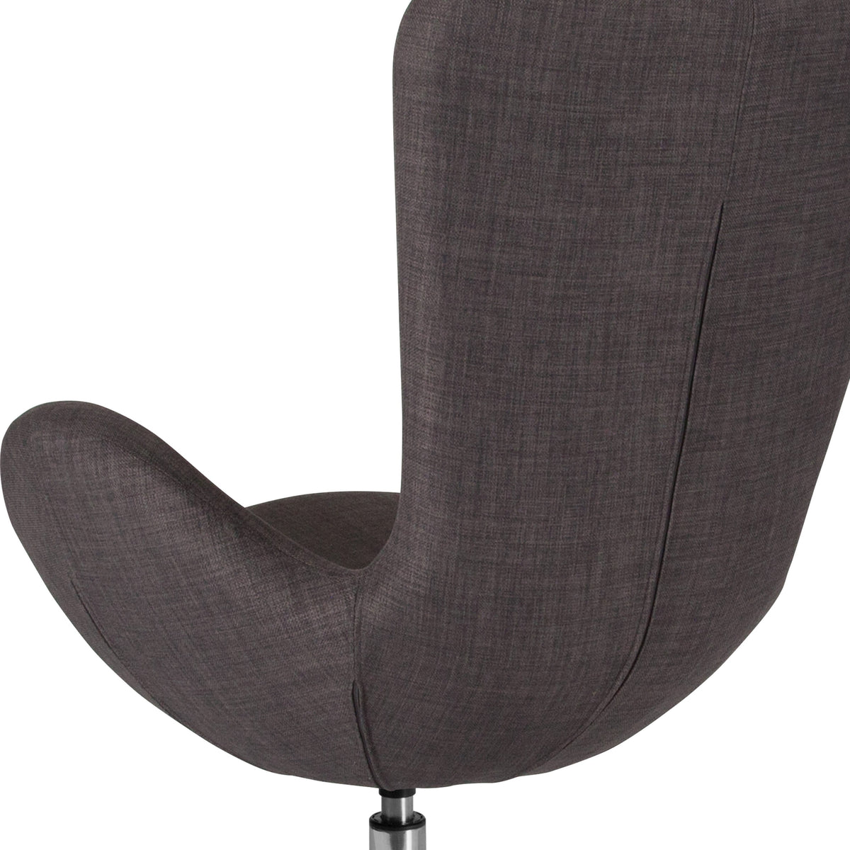 Dark Gray Fabric |#| Dark Gray Fabric Side Reception Chair with Bowed Seat - Guest Seating