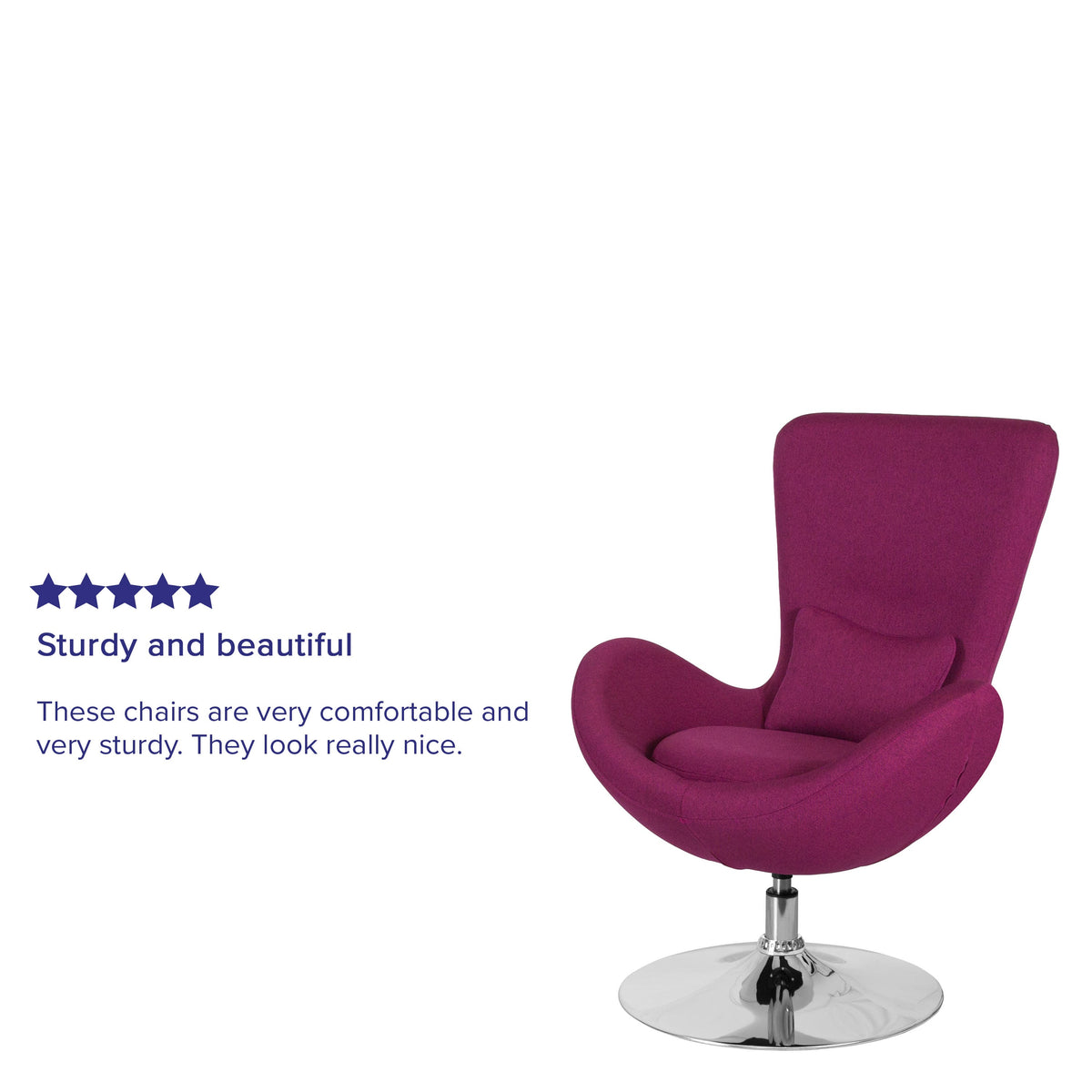 Magenta Fabric |#| Magenta Fabric Side Reception Chair with Bowed Seat - Guest Seating