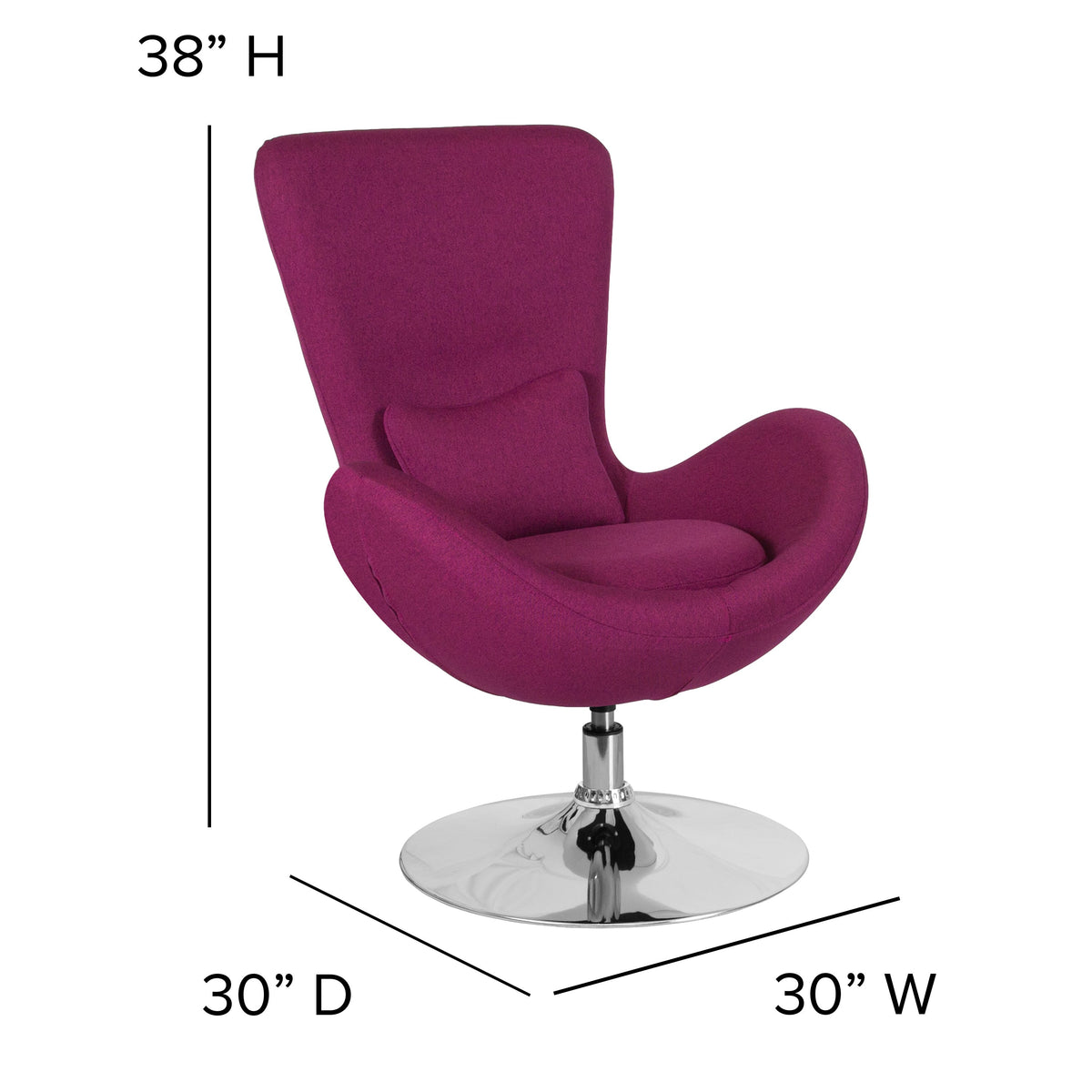 Magenta Fabric |#| Magenta Fabric Side Reception Chair with Bowed Seat - Guest Seating