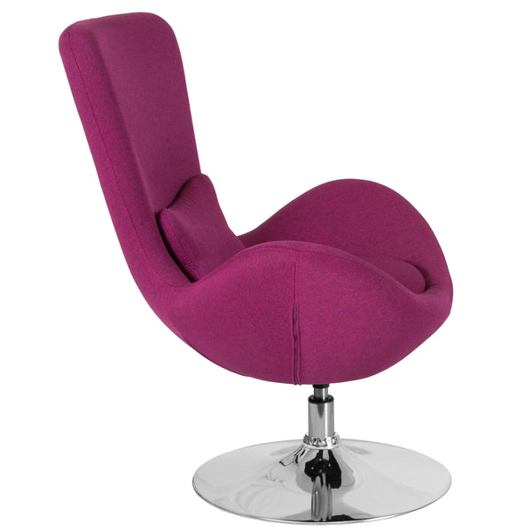 Magenta Fabric |#| Magenta Fabric Side Reception Chair with Bowed Seat - Guest Seating