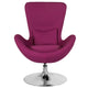 Magenta Fabric |#| Magenta Fabric Side Reception Chair with Bowed Seat - Guest Seating