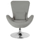 Light Gray Fabric |#| Light Gray Fabric Side Reception Chair with Bowed Seat - Guest Seating