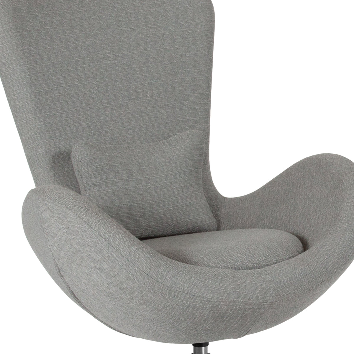 Light Gray Fabric |#| Light Gray Fabric Side Reception Chair with Bowed Seat - Guest Seating