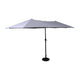 Gray |#| Gray Commercial 15 FT Triple Head Patio Umbrella with Crank and Tilt Functions