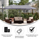 Gray |#| Gray Commercial 15 FT Triple Head Patio Umbrella with Crank and Tilt Functions