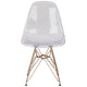 Ghost Chair with Gold Metal Base - Hospitality Seating - Accent and Side Chair