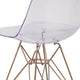 Ghost Chair with Gold Metal Base - Hospitality Seating - Accent and Side Chair