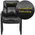 Embroidered Executive Side Reception Chair with Lumbar Support and Sled Base