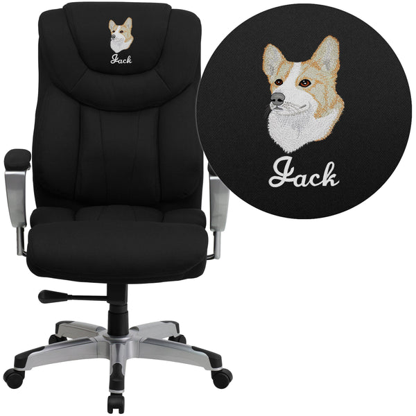 Black Fabric |#| EMB Big & Tall 400 lb. Rated High Back Black Fabric Ergonomic Office Chair