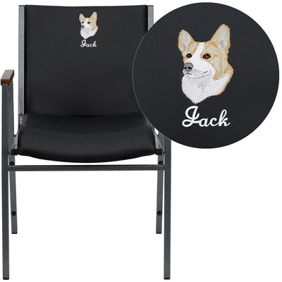 Embroidered HERCULES Series Heavy Duty Stack Chair with Arms - View 1