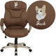 Brown Microfiber |#| EMB High Back Brown Microfiber Executive Swivel Ergonomic Office Chair with Arms