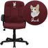 Embroidered Mid-Back Fabric Executive Swivel Office Chair with Nylon Arms