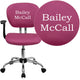 Pink |#| EMB Mid-Back Pink Mesh Padded Swivel Task Office Chair with Chrome Base and Arms