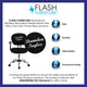 Black |#| EMB Mid-Back Black Mesh Padded Swivel Task Office Chair with Chrome Base & Arms
