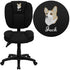 Embroidered Mid-Back Multifunction Swivel Ergonomic Task Office Chair with Pillow Top Cushioning