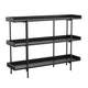 Black Wood Grain/Oil Rubbed Bronze Frame |#| Display Bookcase with Vertical Steel Posts - Black Wood Grain/Oil Rubbed Bronze