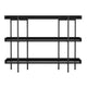 Black Wood Grain/Oil Rubbed Bronze Frame |#| Display Bookcase with Vertical Steel Posts - Black Wood Grain/Oil Rubbed Bronze