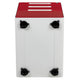 White and Red |#| Ergonomic 3-Drawer Mobile Locking Filing Cabinet-White with Red Faceplate