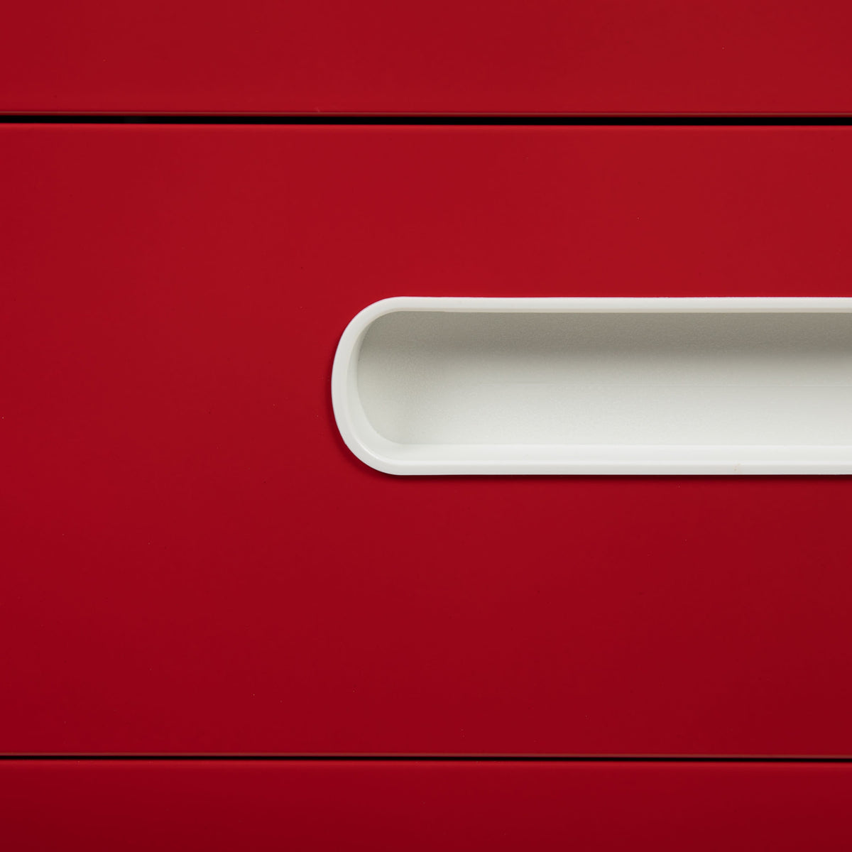 White and Red |#| Ergonomic 3-Drawer Mobile Locking Filing Cabinet-White with Red Faceplate