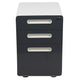 White and Charcoal |#| Ergonomic 3-Drawer Mobile Locking Filing Cabinet-White with Charcoal Faceplate