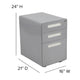 Gray |#| Ergonomic 3-Drawer Mobile Locking Filing Cabinet Storage Organizer-Gray