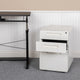 White |#| Ergonomic 3-Drawer Mobile Locking Filing Cabinet Storage Organizer-White