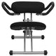 Ergonomic Kneeling Office Chair with Handles in Black Fabric