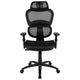 Black |#| Ergonomic Black Mesh Office Chair-Synchro-Tilt, Headrest, Adjustable Pivot Arms