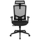 Black |#| Ergonomic Black Mesh Office Chair-Synchro-Tilt, Pivot Headrest, Adjustable Arms