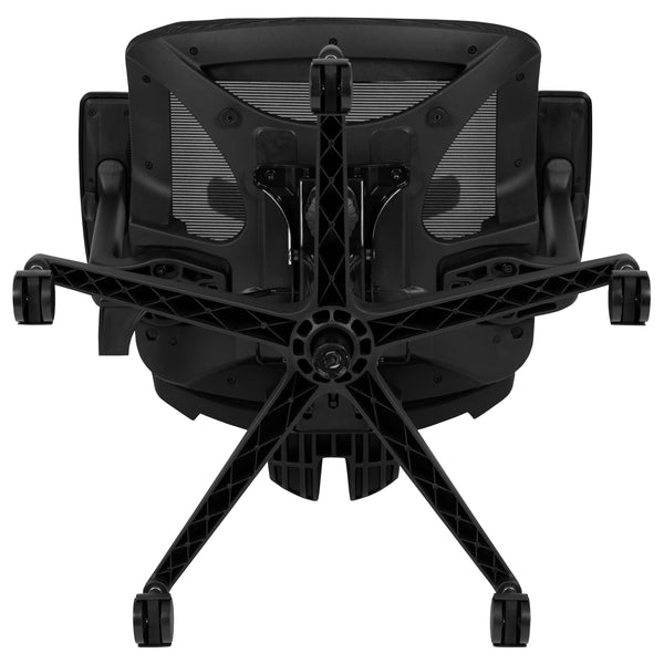 Black |#| Ergonomic Black Mesh Office Chair-Synchro-Tilt, Pivot Headrest, Adjustable Arms