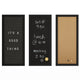 Black Woodgrain |#| Black Woodgrain Framed Cork/Chalk/Letter Board Set with Accessories - 24x18