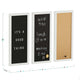 White Woodgrain |#| White Woodgrain Framed Cork/Chalk/Letter Board Set with Accessories - 24x18