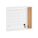 White Woodgrain |#| Dry Erase Magnetic Monthly Calendar/Cork Board - White Woodgrain Frame - 24x18