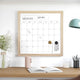 Light Natural Woodgrain |#| Dry Erase Magnetic Monthly Calendar - Light Natural Woodgrain Frame - 18" x 18"