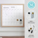 Light Natural Woodgrain |#| Dry Erase Magnetic Monthly Calendar - Light Natural Woodgrain Frame - 18" x 18"