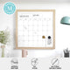 Light Natural Woodgrain |#| Dry Erase Magnetic Monthly Calendar - Light Natural Woodgrain Frame - 18" x 18"