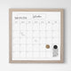 Light Natural Woodgrain |#| Dry Erase Magnetic Monthly Calendar - Light Natural Woodgrain Frame - 18" x 18"