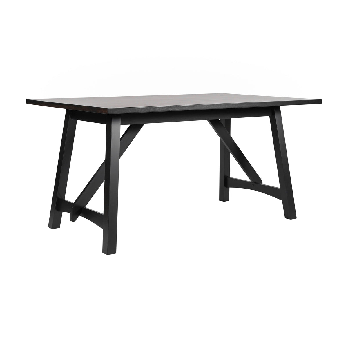 Black Matte |#| Solid Wood 60" Commercial Grade Trestle Base Dining Table in Antique Gray