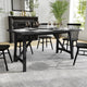 Black Matte |#| Solid Wood 60" Commercial Grade Trestle Base Dining Table in Antique Gray